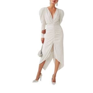 Ronny Kobo Sequined White Astrid Size M Dress